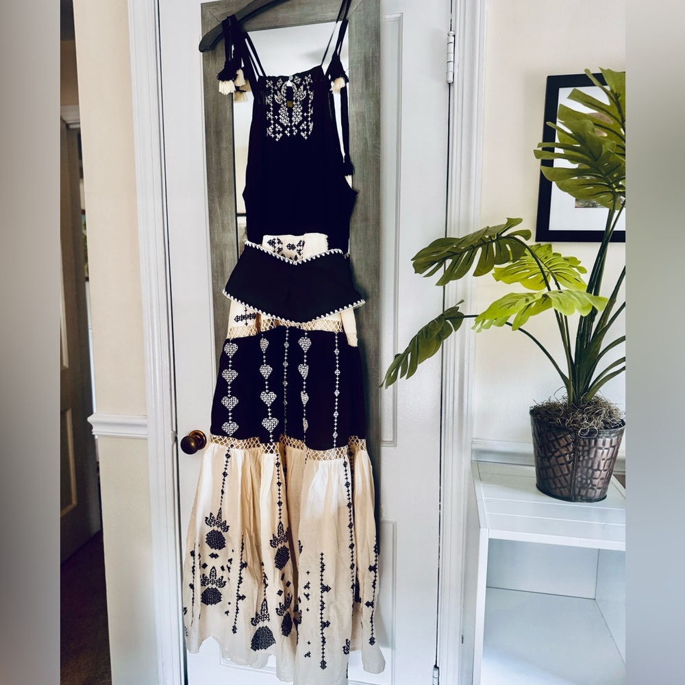 FARM Rio Farm Rio  Embroidered & Printed Macaw Maxi Dress Modern Bohemian - Picture 9 of 16